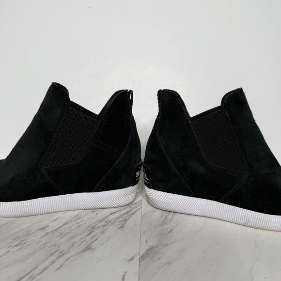 Sorel Out N About Slip On Wedge Black Suede Bootie 8 - Picture 8 of 14
